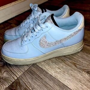 Nike Baby blue Mesh swoosh Air Force Low